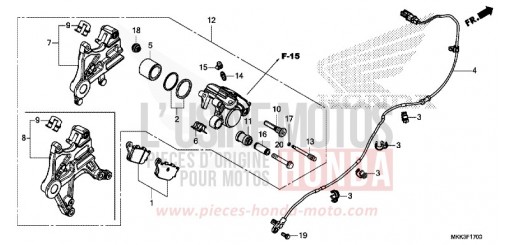REAR BRAKE CALIPER CRF1000A2J de 2018
